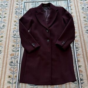 Zara Classic front button Burgundy Coat